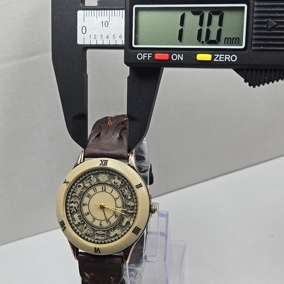 Unique Cardini Zodiac Signs Watch New Battery Copper Stone Dial Horoscope Runs - Picture 5 of 11